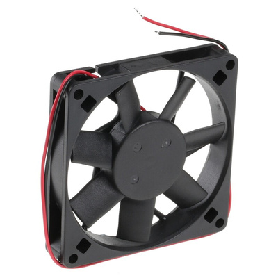 RS PRO Axial Fan, 12 V dc, DC Operation, 51m³/h, 2.3W, 180mA Max, 80 x 80 x 15mm