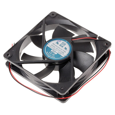 RS PRO Axial Fan, 12 V dc, DC Operation, 151.2m³/h, 5W, 370mA Max, 120 x 120 x 25mm