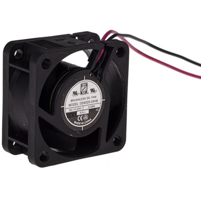 RS PRO Axial Fan, 24 V dc, DC Operation, 15.3m³/h, 2.2W, 90mA Max, 40 x 40 x 20mm