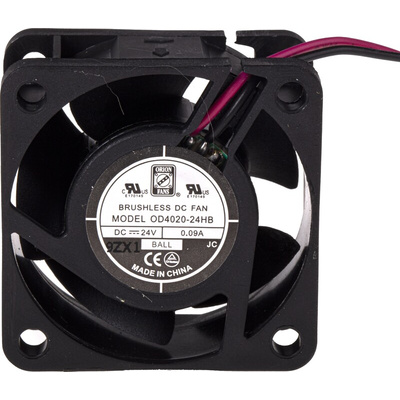 RS PRO Axial Fan, 24 V dc, DC Operation, 15.3m³/h, 2.2W, 90mA Max, 40 x 40 x 20mm
