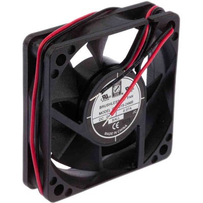 RS PRO Axial Fan, 24 V dc, DC Operation, 23.8m³/h, 1.7W, 40mA Max, 60 x 60 x 15mm