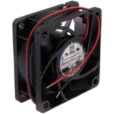 RS PRO Axial Fan, 24 V dc, DC Operation, 30.6m³/h, 1.9W, 90mA Max, 60 x 60 x 25mm