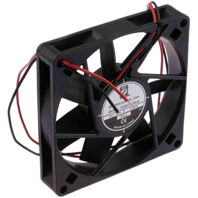 RS PRO Axial Fan, 24 V dc, DC Operation, 39.1m³/h, 2.4W, 60mA Max, 80 x 80 x 15mm