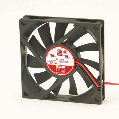 RS PRO Axial Fan, 24 V dc, DC Operation, 39.1m³/h, 2.4W, 60mA Max, 80 x 80 x 15mm