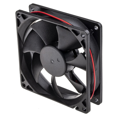 RS PRO Axial Fan, 24 V dc, DC Operation, 66.3m³/h, 1.9W, 50mA Max, 92.5 x 92.5 x 25mm