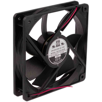 RS PRO Axial Fan, 24 V dc, DC Operation, 122.3m³/h, 3W, 140mA Max, 120 x 120 x 25mm