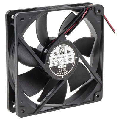 RS PRO Axial Fan, 24 V dc, DC Operation, 141m³/h, 4W, 170mA Max, 120 x 120 x 25mm