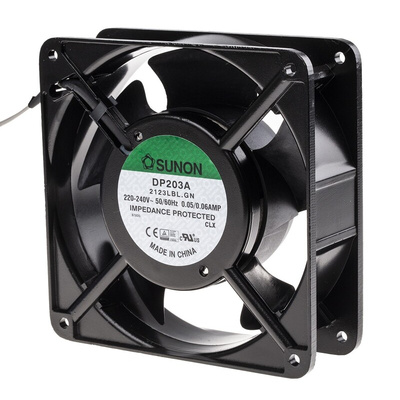 Sunon DP Series Axial Fan, 230 V ac, AC Operation, 132.5m³/h, 10W, 50mA Max, 120 x 120 x 38mm