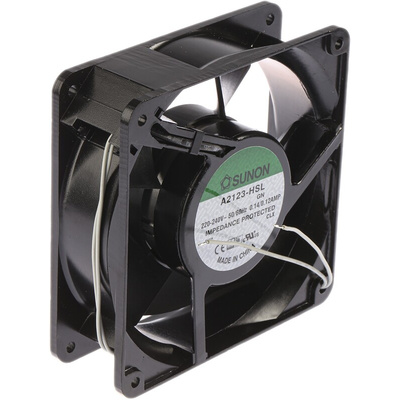 Sunon A2123 Series Axial Fan, 230 V ac, AC Operation, 161.4m³/h, 22W, 120mA Max, 120 x 120 x 38mm