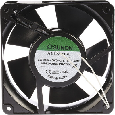 Sunon A2123 Series Axial Fan, 230 V ac, AC Operation, 161.4m³/h, 22W, 120mA Max, 120 x 120 x 38mm