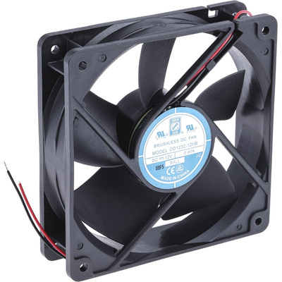 RS PRO Axial Fan, 12 V dc, DC Operation, 203.9m³/h, 1.44W, 600mA Max, 120 x 120 x 32mm