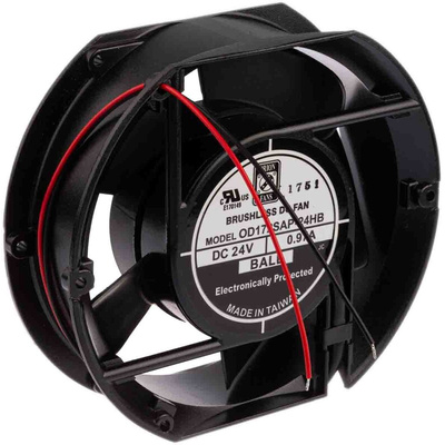 RS PRO Axial Fan, 24 V dc, DC Operation, 399.3m³/h, 23.28W, 970mA Max, 172 x 150mm