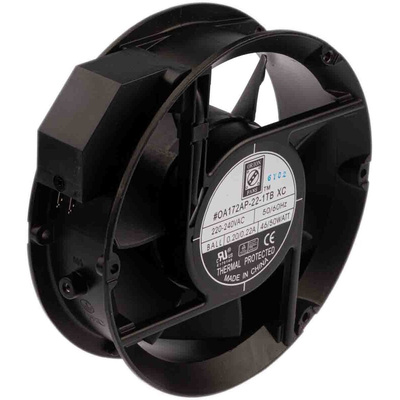 RS PRO Axial Fan, 230 V ac, AC Operation, 399.3m³/h, 35W, 220mA Max, 172 x 51mm