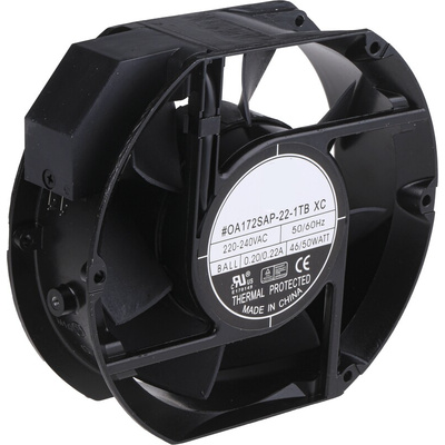 RS PRO Axial Fan, 230 V ac, AC Operation, 235cfm, 35W, 220mA Max, 172 x 150mm