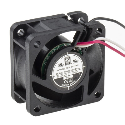 RS PRO Axial Fan, 24 V dc, DC Operation, 15.3m³/h, 2.16W, 90mA Max, 40 x 40 x 20mm