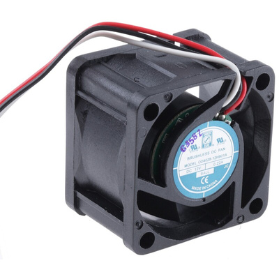 RS PRO Axial Fan, 12 V dc, DC Operation, 20.4m³/h, 2.64W, 200mA Max, 40 x 40 x 28mm