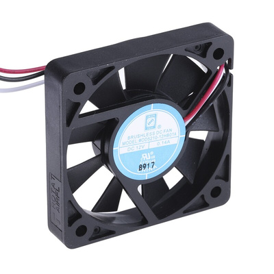 RS PRO Axial Fan, 12 V dc, DC Operation, 20.4m³/h, 1.68W, 140mA Max, 52 x 52 x 10mm