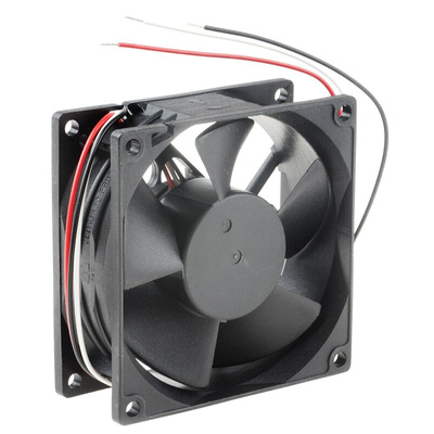 RS PRO Axial Fan, 12 V dc, DC Operation, 84.9m³/h, 3.84W, 190mA Max, 80 x 80 x 32mm