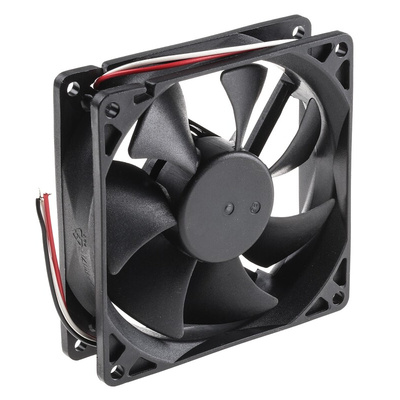 RS PRO Axial Fan, 12 V dc, DC Operation, 90m³/h, 3W, 240mA Max, 92.5 x 92.5 x 25mm