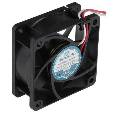 RS PRO Axial Fan, 12 V dc, DC Operation, 40.8m³/h, 2.8W, 230mA Max, 60 x 60 x 25mm