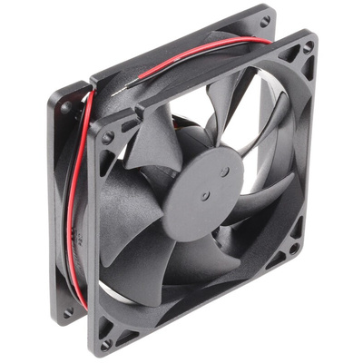 RS PRO Axial Fan, 12 V dc, DC Operation, 88.3m³/h, 2.9W, 250mA Max, 92.5 x 92.5 x 25mm
