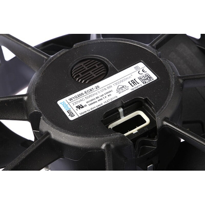 ebm-papst W1G200 Series Axial Fan, 230 V ac, AC Operation, 500m³/h, 11W, 90mA Max, 200 x 78.5mm