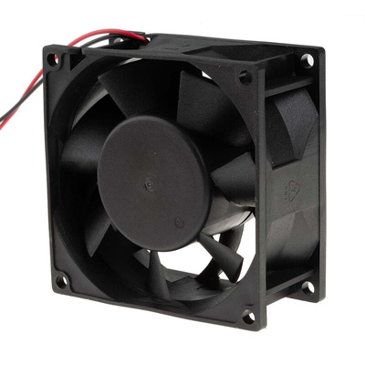 RS PRO Axial Fan, 48 V dc, DC Operation, 168.2m³/h, 14W, 300mA Max, 80 x 80 x 38mm