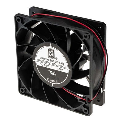 RS PRO Axial Fan, 24 V dc, DC Operation, 383.9m³/h, 40.8W, 1.7A Max, 120 x 120 x 38mm