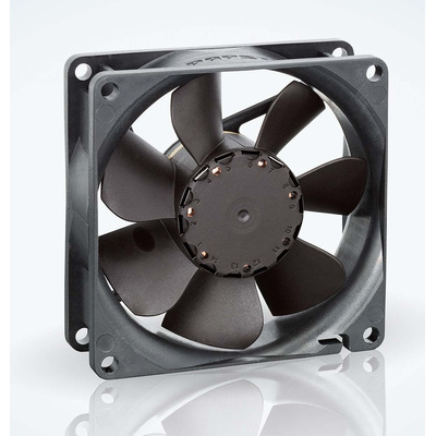 ebm-papst 8400 N Series Axial Fan, 12 V dc, DC Operation, 78m³/h, 3W, IP20, 80 x 80 x 25mm