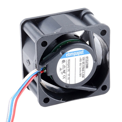 ebm-papst 400 Series Axial Fan, 12 V dc, DC Operation, 24m³/h, 3.3W, 40 x 40 x 25mm