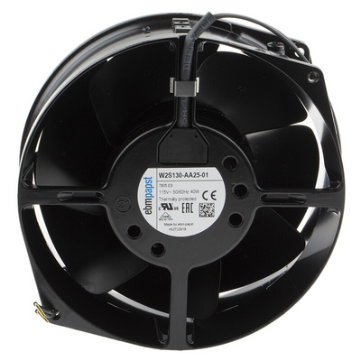 ebm-papst W2S130 Series Axial Fan, 115 V ac, AC Operation, 320m³/h, 38W, 560mA Max, 150 x 55mm