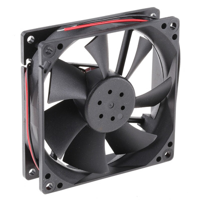 RS PRO Axial Fan, 60 V dc, DC Operation, 117.2m³/h, 12W, 200mA Max, 92 x 92 x 25mm