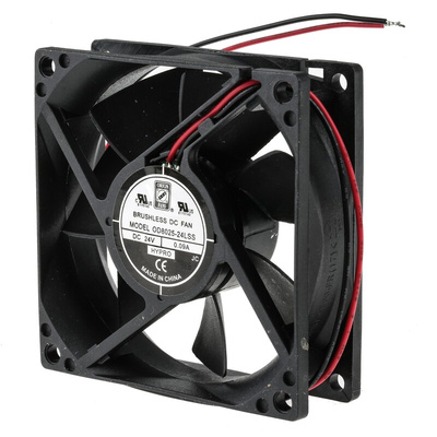 RS PRO Axial Fan, 24 V dc, DC Operation, 26cfm, 490mW, 50mA Max, 80 x 80 x 25mm