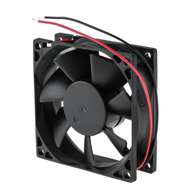 RS PRO Axial Fan, 24 V dc, DC Operation, 26cfm, 490mW, 50mA Max, 80 x 80 x 25mm