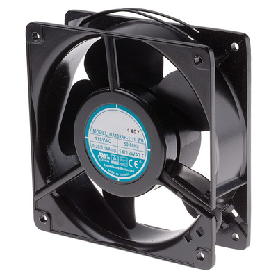 RS PRO Axial Fan, 115 V ac, AC Operation, 186.9m³/h, 15W, 120 x 120 x 38mm