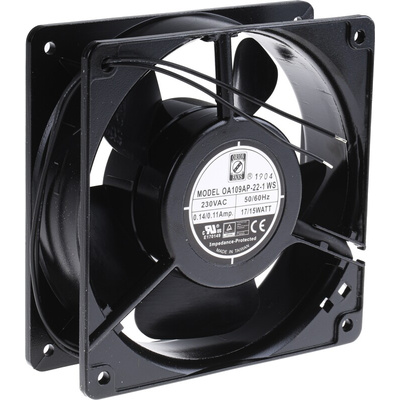 RS PRO Axial Fan, 230 V ac, AC Operation, 186.9m³/h, 15W, 120 x 120 x 38mm