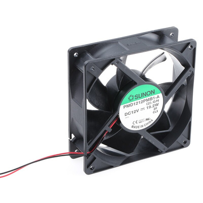 Sunon PMD Series Axial Fan, 12 V dc, DC Operation, 323m³/h, 19.2W, 1.6A Max, 120 x 120 x 38mm