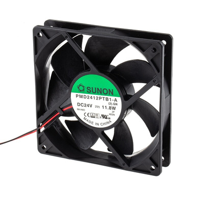 Sunon PMD Series Axial Fan, 24 V dc, DC Operation, 255m³/h, 11.8W, 490mA Max, 120 x 120 x 25mm
