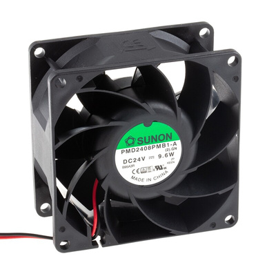 Sunon PMD Series Axial Fan, 24 V dc, DC Operation, 143m³/h, 9.6W, 400mA Max, 80 x 80 x 38mm