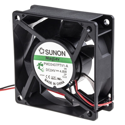 Sunon PMD Series Axial Fan, 24 V dc, DC Operation, 83.3m³/h, 4.8W, 200mA Max, 70 x 70 x 25mm