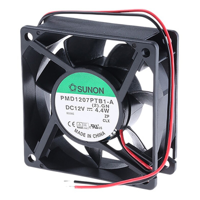 Sunon PMD Series Axial Fan, 12 V dc, DC Operation, 83.3m³/h, 4.4W, 370mA Max, 70 x 70 x 25mm