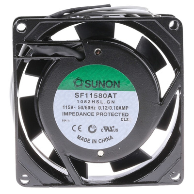 Sunon SF Series Axial Fan, 115 V ac, AC Operation, 28.9m³/h, 11W, 100mA Max, 80 x 80 x 25mm