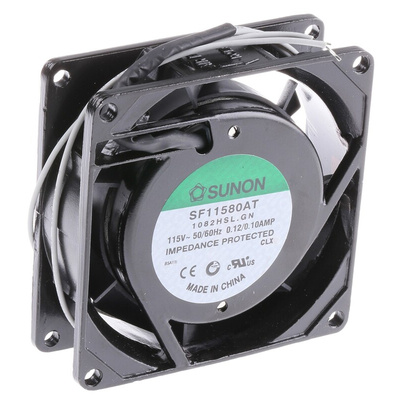 Sunon SF Series Axial Fan, 115 V ac, AC Operation, 28.9m³/h, 11W, 100mA Max, 80 x 80 x 25mm