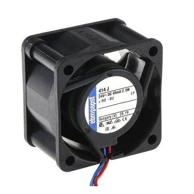 ebm-papst 400 Series Axial Fan, 24 V dc, DC Operation, 19m³/h, 2.3W, 100mA Max, IP20, 40 x 40 x 25mm