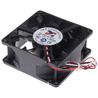 ARX CeraDyna Series Axial Fan, 12 V dc, DC Operation, 195m³/h, 15W, 1.25A Max, 92 x 92 x 38mm