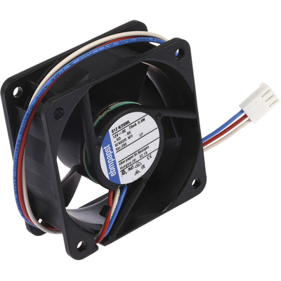 ebm-papst 600 N Series Axial Fan, 12 V dc, DC Operation, 23m³/h, 900mW, IP20, 60 x 60 x 25mm
