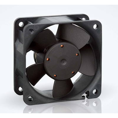 ebm-papst 600 N Series Axial Fan, 12 V dc, DC Operation, 23m³/h, 900mW, IP20, 60 x 60 x 25mm