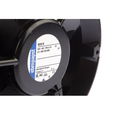 ebm-papst 6200 N Series Axial Fan, 24 V dc, DC Operation, 410m³/h, 17W, IP20, 172 x 51mm