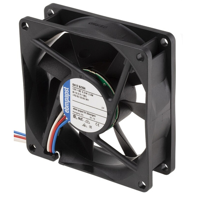 ebm-papst 8400 N Series Axial Fan, 12 V dc, DC Operation, 79m³/h, 2.8W, 80 x 80 x 25mm