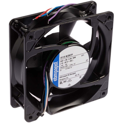 ebm-papst 4100 NH7 - S-Force Series Axial Fan, 24 V dc, DC Operation, 500m³/h, 90W, 119 x 119 x 38mm